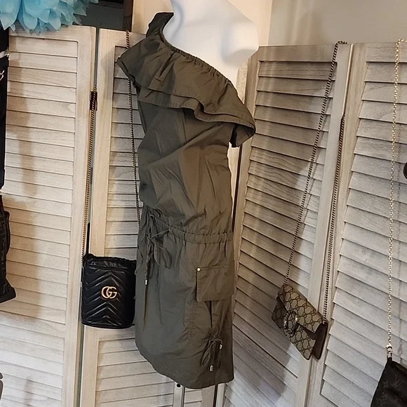 Mode International brand cargo style one shoulder dress - Picture 3 of 10